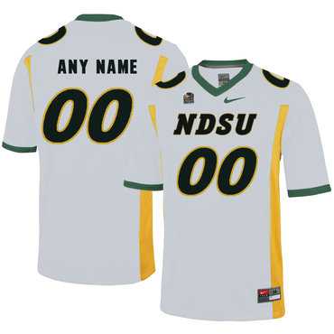 Mens North Dakota State Bison White Customized College Football Jersey